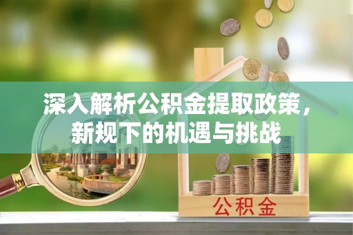 天等深入解析公积金提取政策，新规下的机遇与挑战