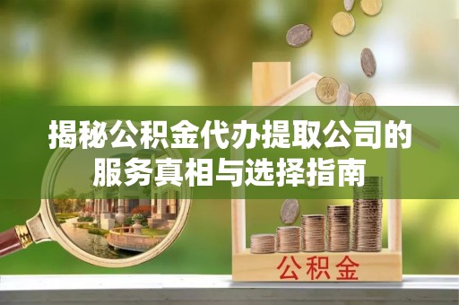 天等揭秘公积金代办提取公司的服务真相与选择指南