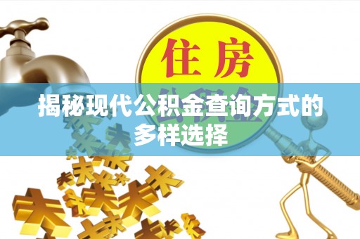 天等揭秘现代公积金查询方式的多样选择