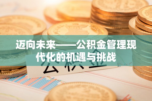 天等迈向未来——公积金管理现代化的机遇与挑战