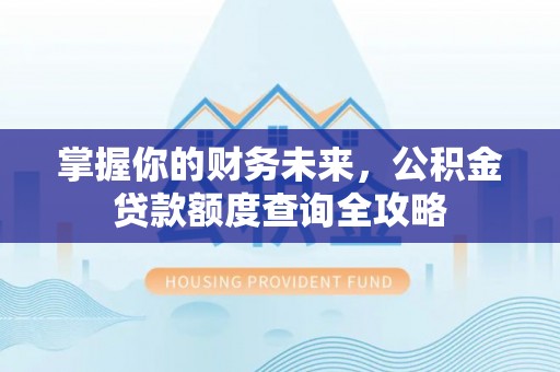 天等掌握你的财务未来，公积金贷款额度查询全攻略