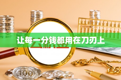 天等让每一分钱都用在刀刃上
