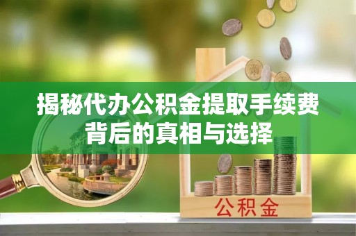 天等揭秘代办公积金提取手续费背后的真相与选择