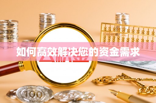 天等如何高效解决您的资金需求